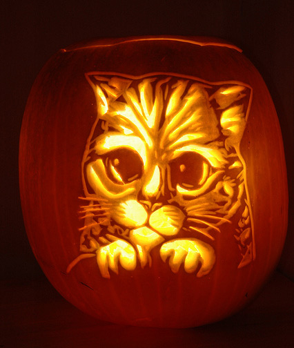 Cute Cat Pumpkin Carving Patterns
