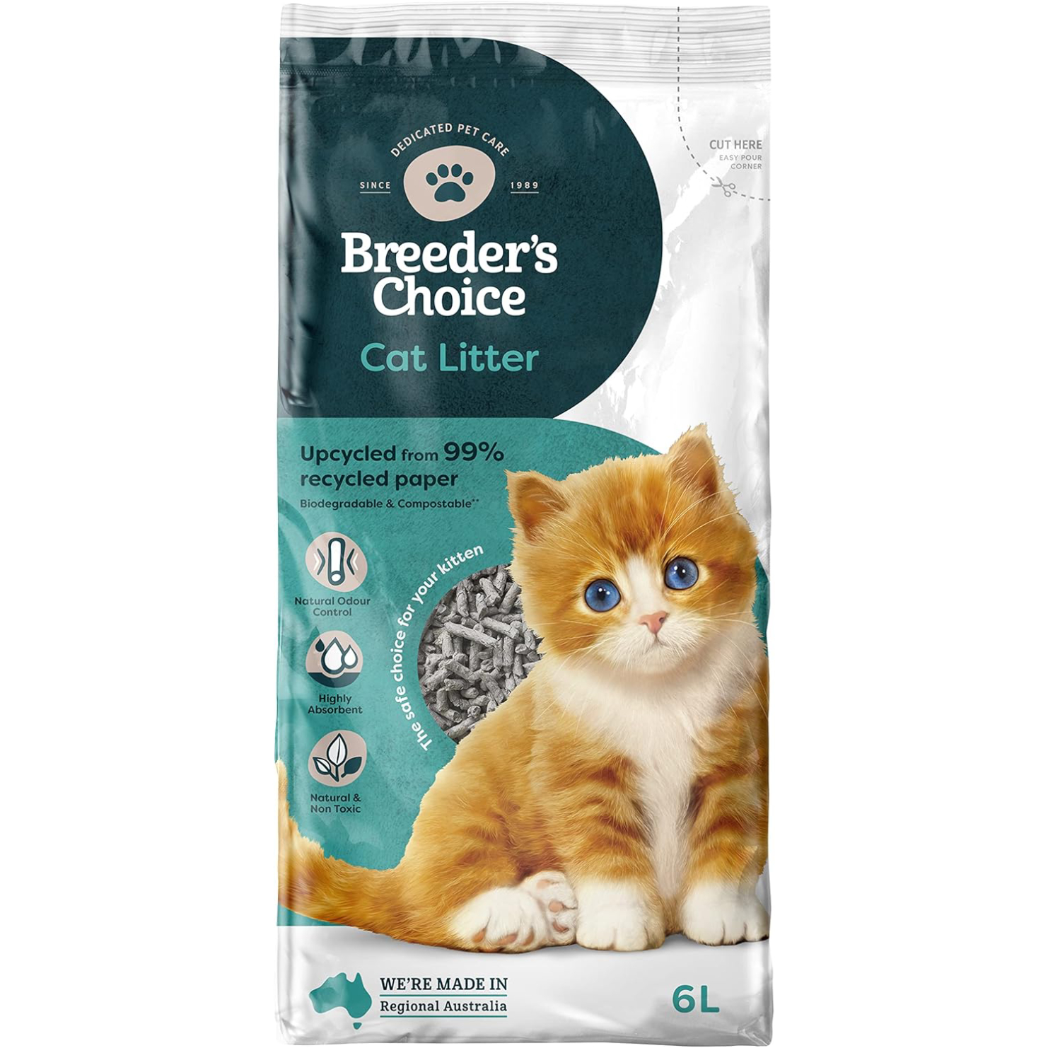 Breeders Choice 99% Recycled Paper Cat Litter
