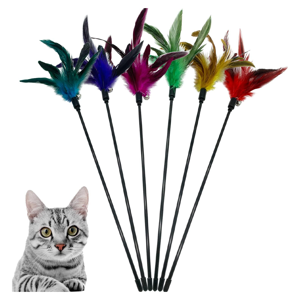 CATENESS STORE Cat Wand Toy Feather Stick