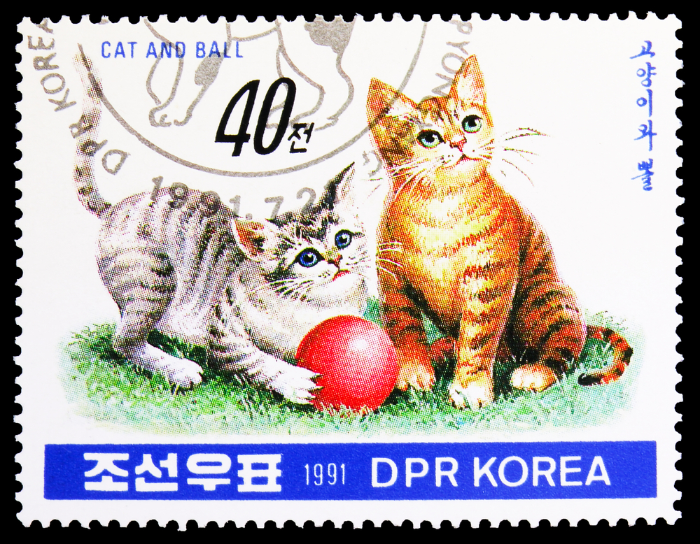 Korean stamp kittens