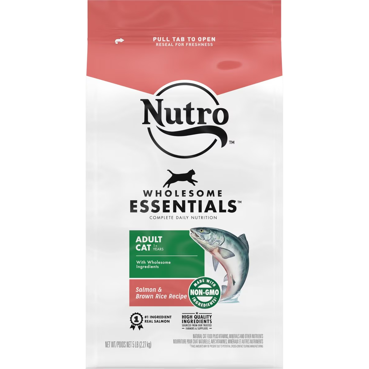Nutro Wholesome Essentials Adult Salmon & Brown Rice Recipe Dry Cat Food new